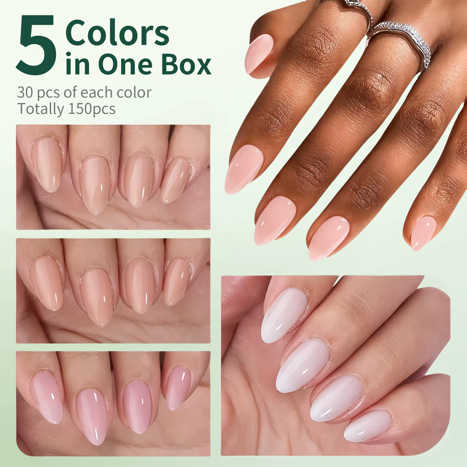 Nailpop Ultra Fit presse sur ongles Extra court/moyen naturel avec couleur de Base forte adhérence nu pré-forme doux Gel
