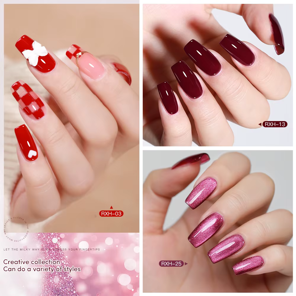 AS 15ml Gel vernis à ongles pas défini nouvel an Semi Permanent hybride noir rouge couleur Gel