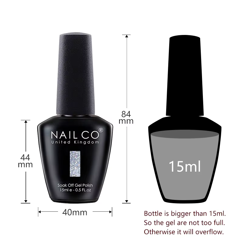NAILCO 15ml Série Verte Gel Vernis à Ongles Couleur Foncée Couche de Finition Mate Hybride Longue Durée UV LED Nail Art Base Coat Manucure Soak Off