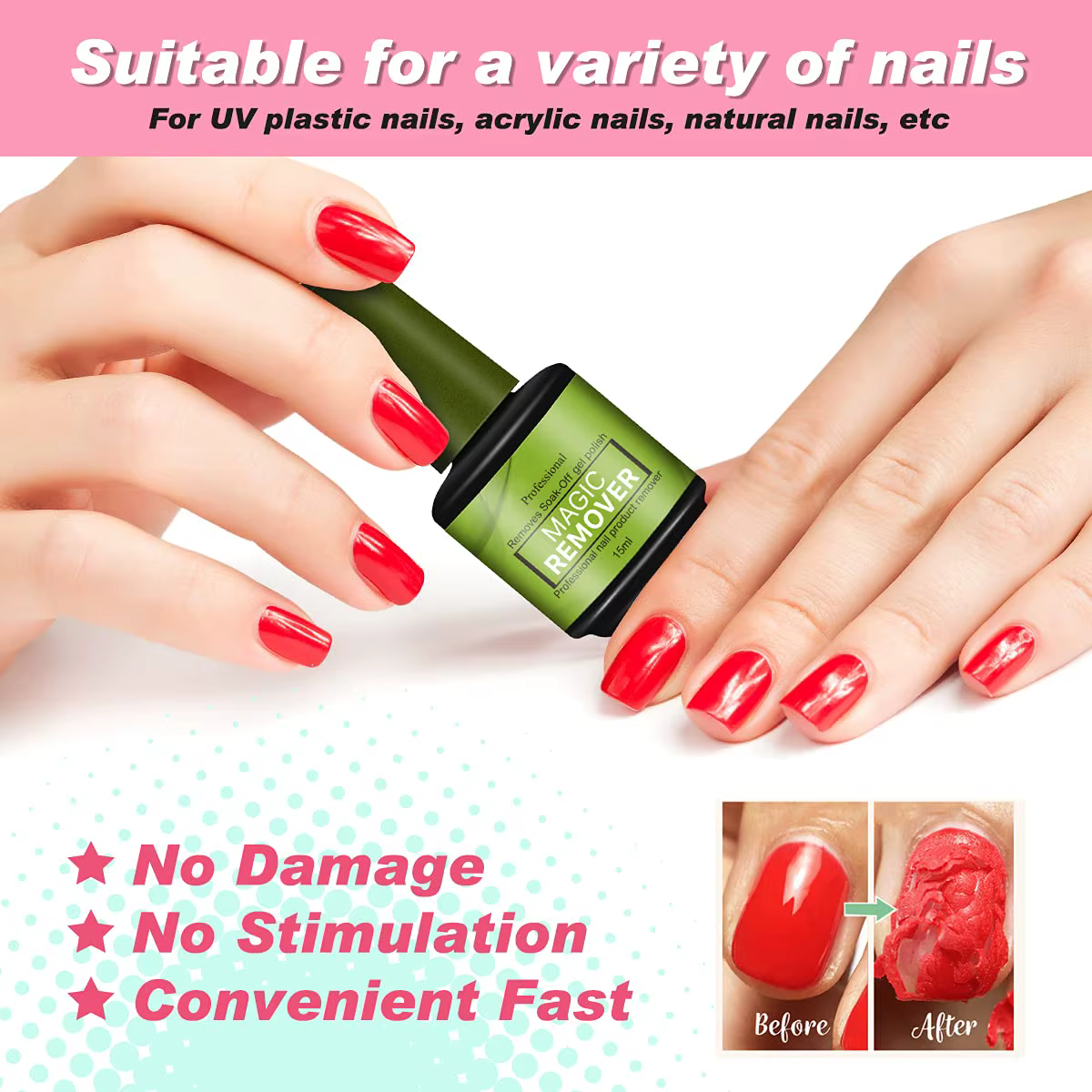 Dissolvant de vernis à ongles Gel magique