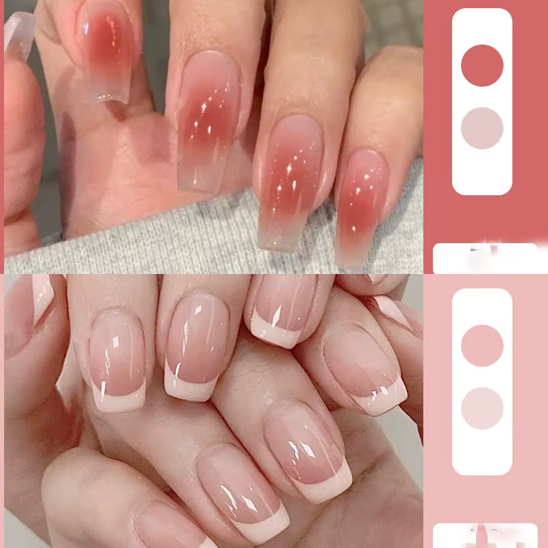 Ensemble de faux ongles à couverture complète avec autocollants en MSI