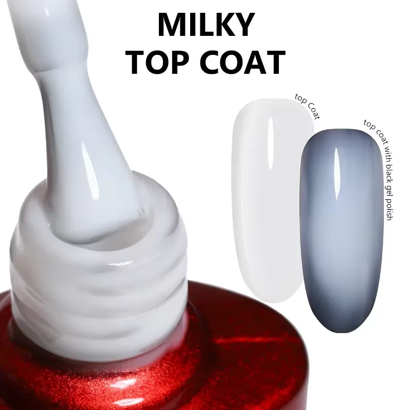 MSHARE blanc laiteux sans lingette couche de finition UV LED Gel gelée couleur haut Gel Sosk hors Gel Vernis renforcer