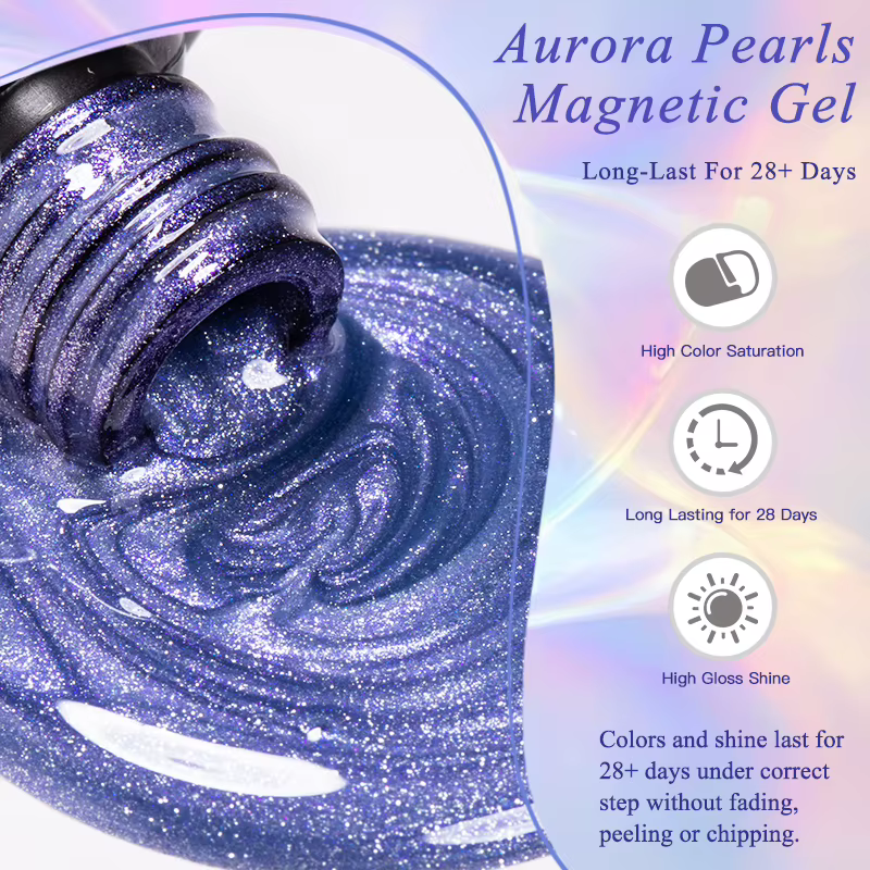 Vernis à ongles gel magnétique effet perles d'aurore 7ml