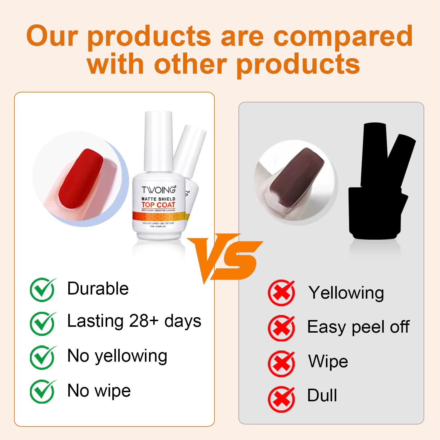 TWOING Top Coat Gel 15 ml Effet Mat Velours