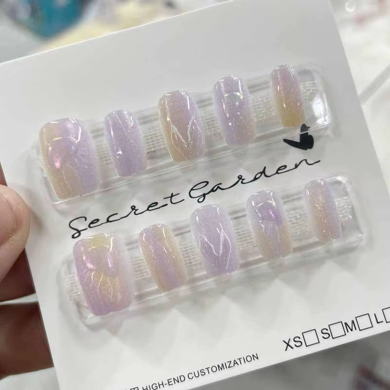 10 pièces femmes filles rêveur queue de poisson méduse nouveau fait à la main oeil de chat presse sur ongles détachable