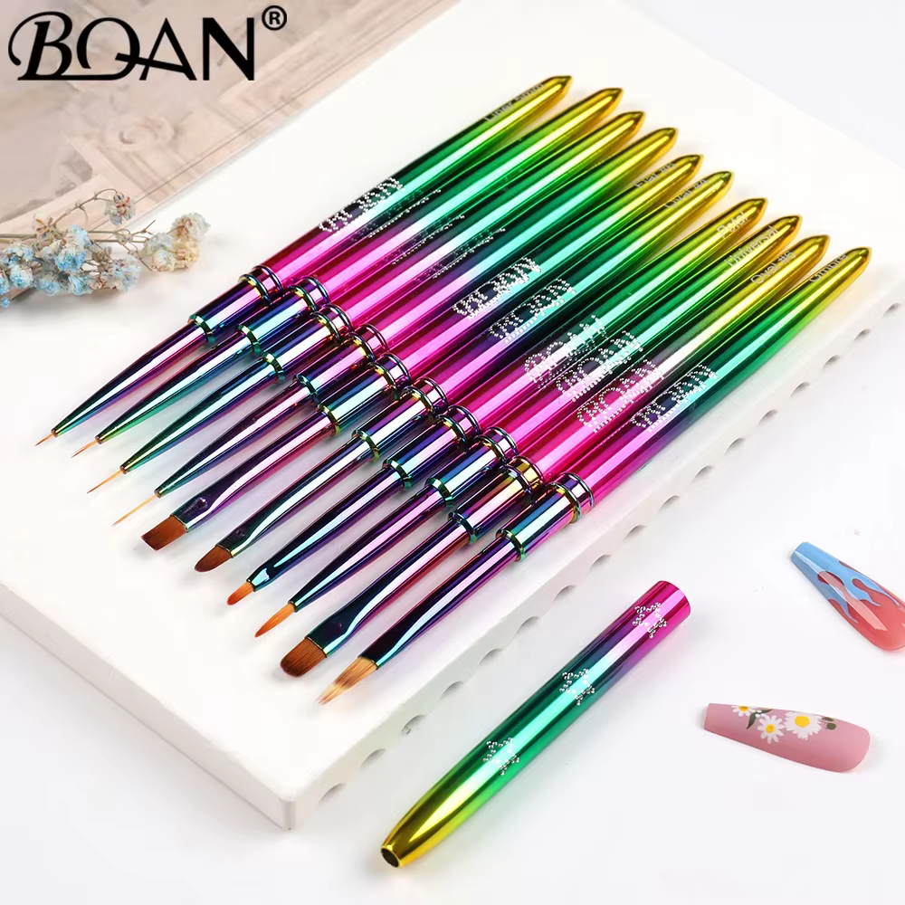 BQAN 10 styles de pinceaux pour nail art à effet dégradé étoilé