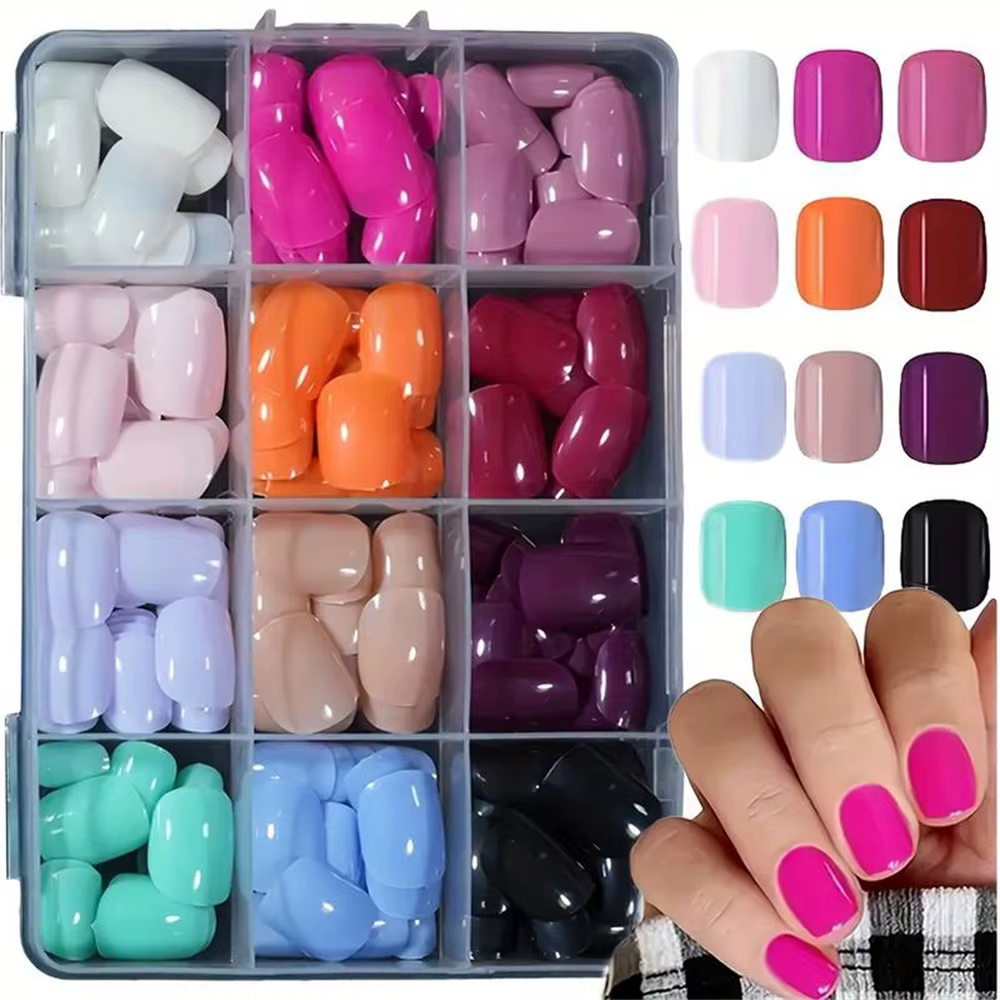 Faux ongles en gel couleur unie