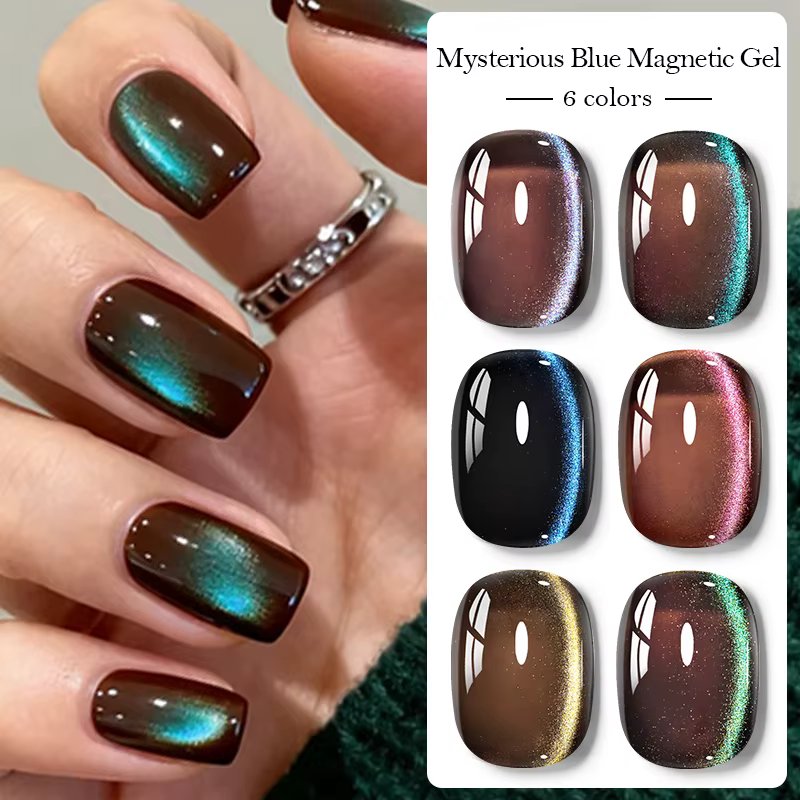 Vernis à ongles Gel magnétique chat bleu mystérieux