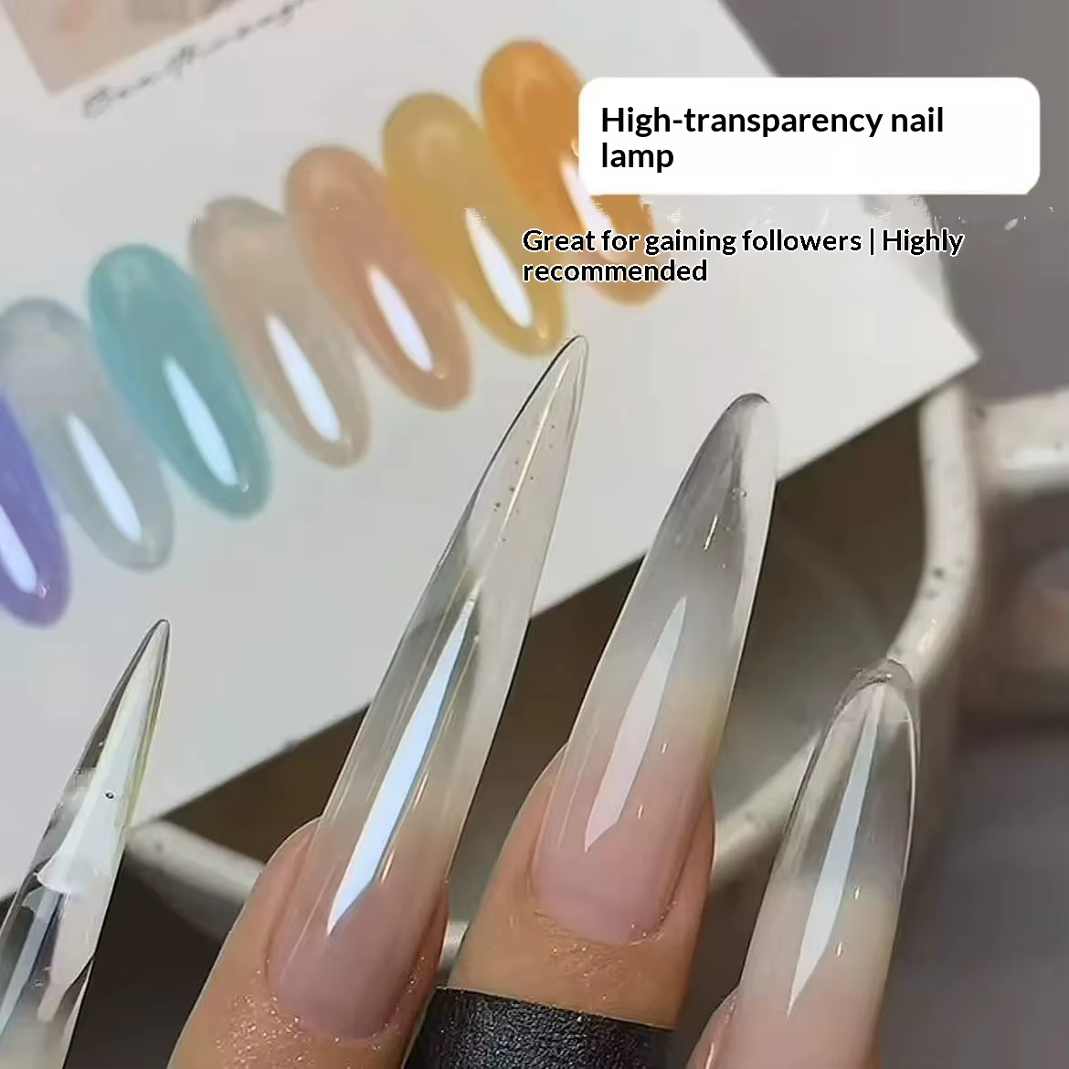 1 pot de poudre à ongles haute transparence effet chrome cristal