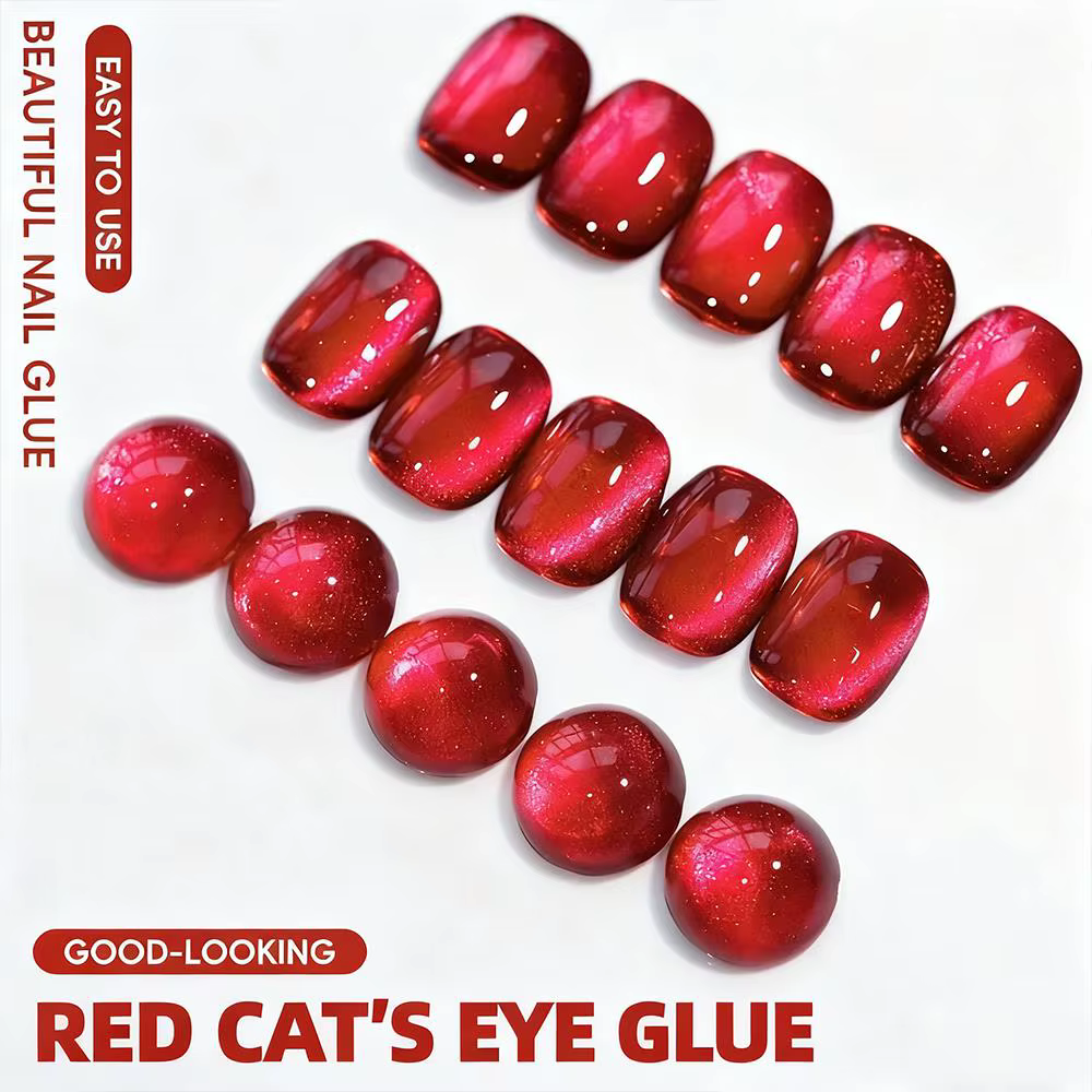 10ml noël rouge oeil de chat Gel vernis à ongles scintillant rubis