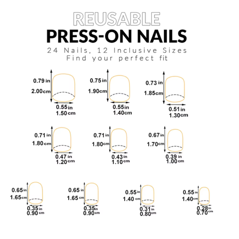 ARTAUG 24 pièces améliore votre Style avec des ongles courts carrés noirs à pression en dentelle
