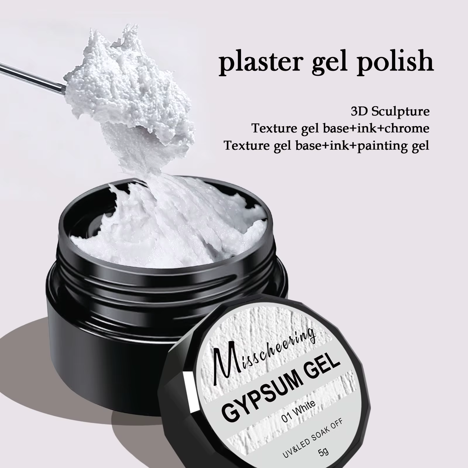 1 pot dessin sculpture Gel ongles plâtre effet 3D sable Texture soulagement pas besoin de lavage Gel vernis UV LED