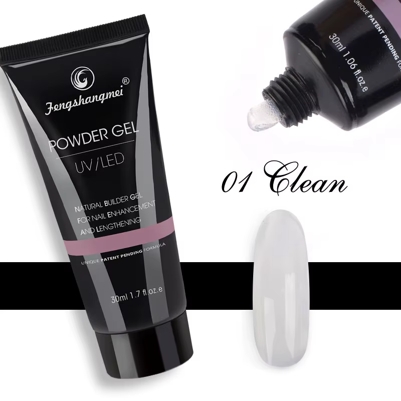 Gel pour ongles en poly : constructeur de gel transparent 30 g pour renforcement d'apparence naturelle