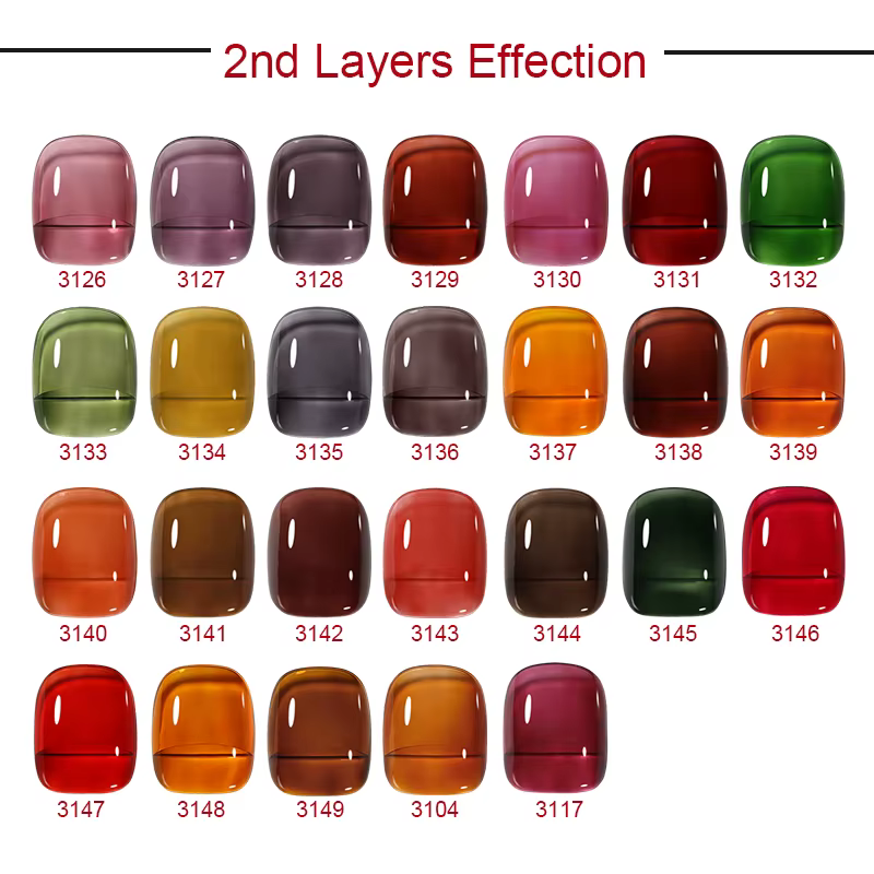 Vernis à ongles en gel semi-permanent NailCO Nouvel An Rouge Translucide Hema TPO FREE