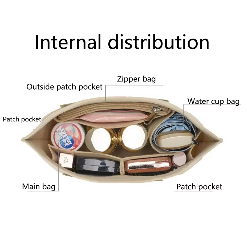 Organisateur d'insertion de sac, accessoires de sac à main, adapté au organisateur de fourre-tout à longue poignée Longchamp, sac de rangement de cosmétiques