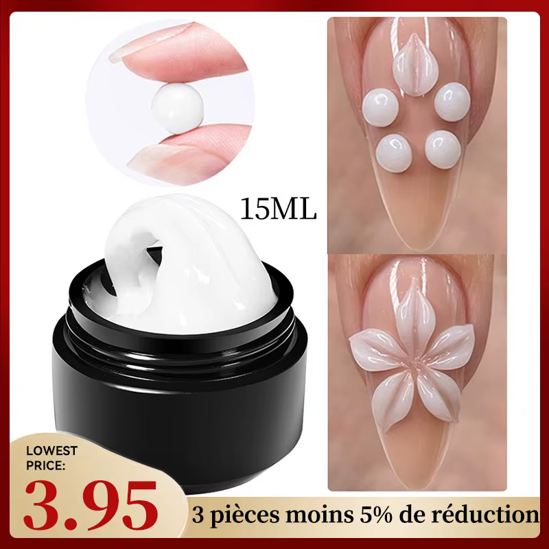 BORN PRETTY 15ml Gel d'extension de main antiadhésif transparent 3D façonnage sculpture Nail Art Gel dur solide
