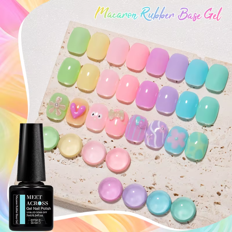 Vernis à ongles en gel de base en caoutchouc Macaron