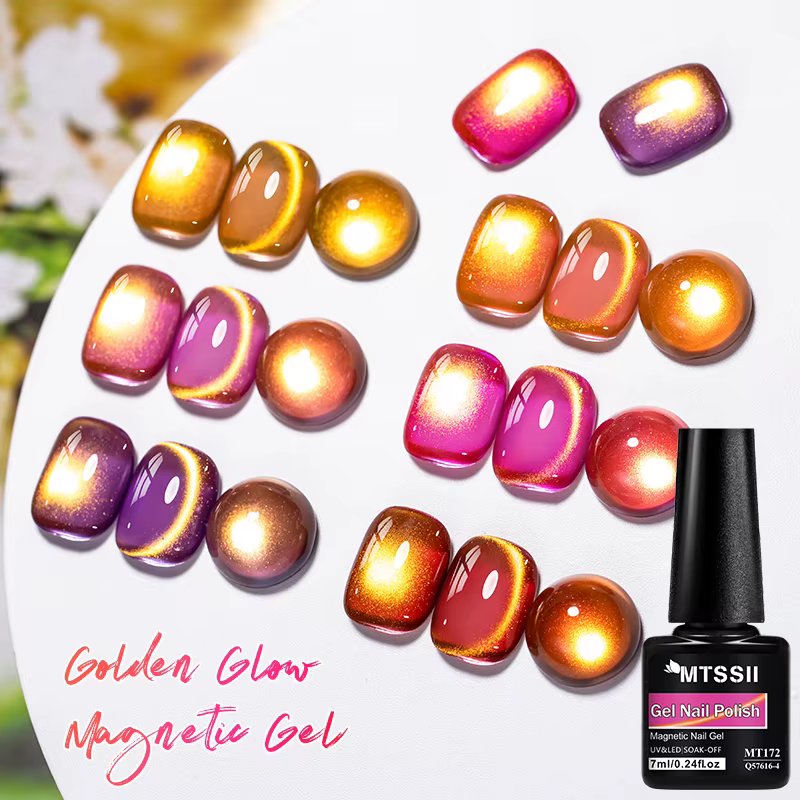 Vernis Gel magnétique chat brillant doré