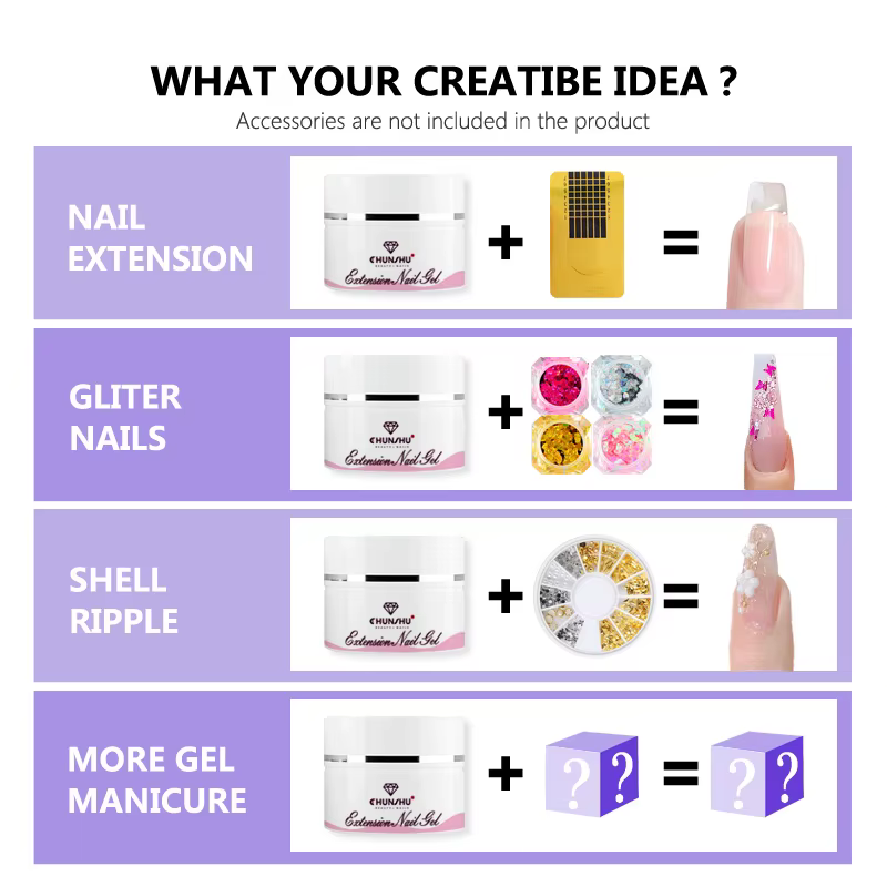 CHUNSHU 30 Ml Extension de Gel pour ongles dur Poly vernis UV Gel de Construction constructeur rapide étendre