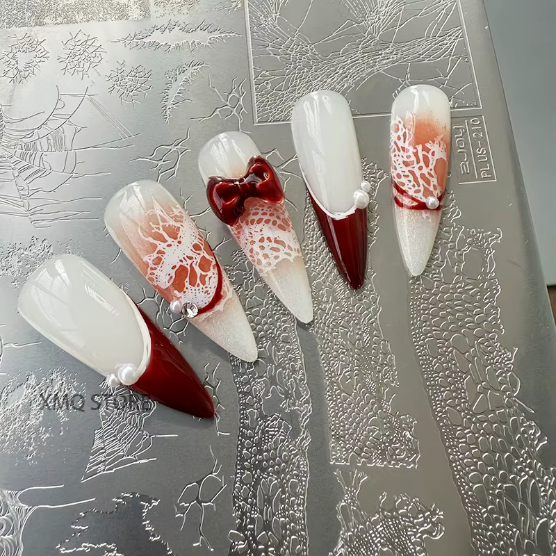 XMQ NAIL ART STAMPING PALTES LACE NAILS TEMPLATES