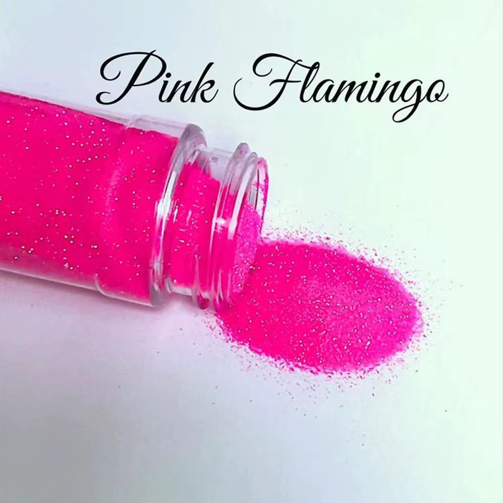 Poudre de sucre rose brillante pour Nail Art