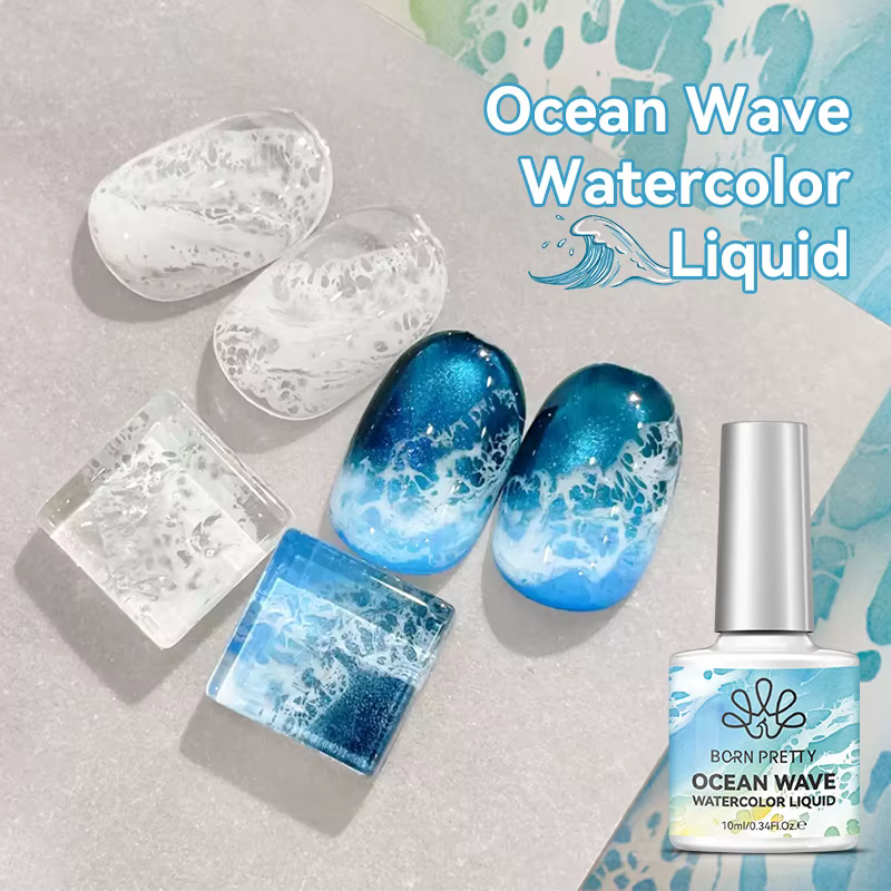 Kit de gel liquide White Wave – Gel de mélange rapide pour nail art marbré et à bulles