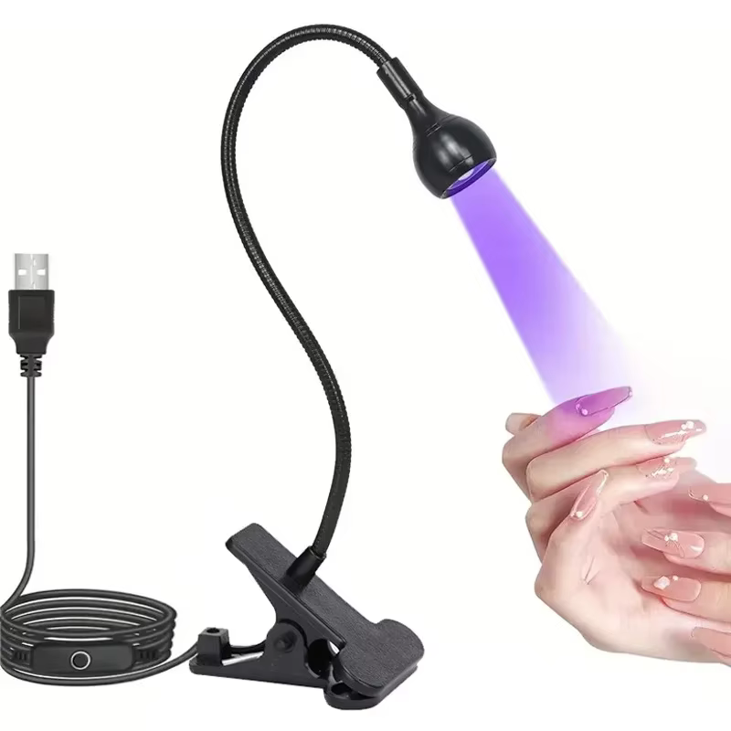 Sèche-ongles lumière UV lampe à ongles 395nm longueur d'onde Clip-on bureau Mini USB