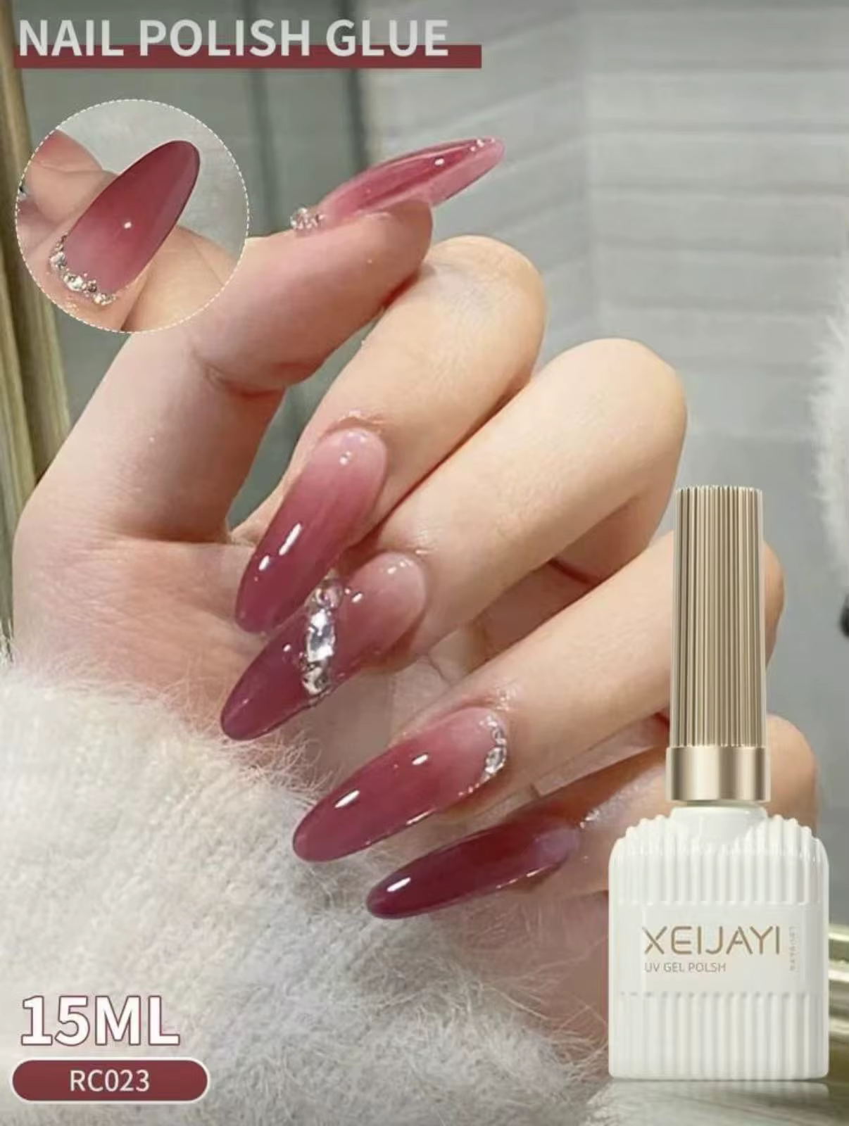 XEIJAYI15ML Vernis à ongles gel rouge vin