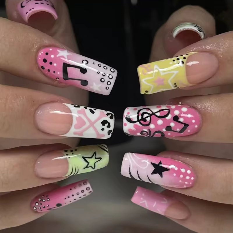 24 faux ongles style Y2K pour filles