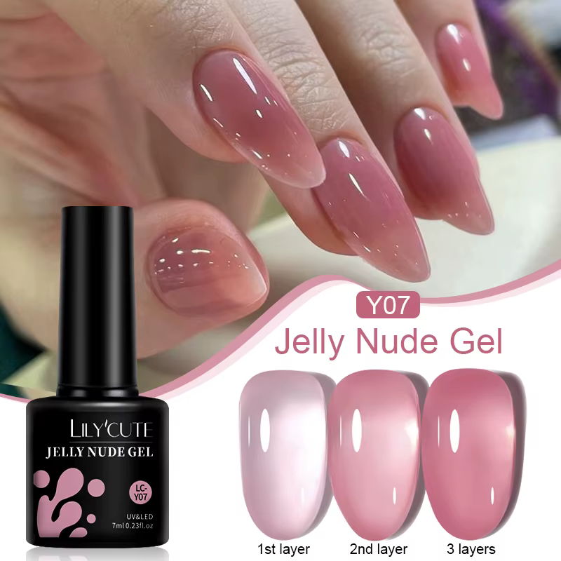 LILYCUTE 7ML gelée nue Gel vernis à ongles Pudding translucide couleur Gel