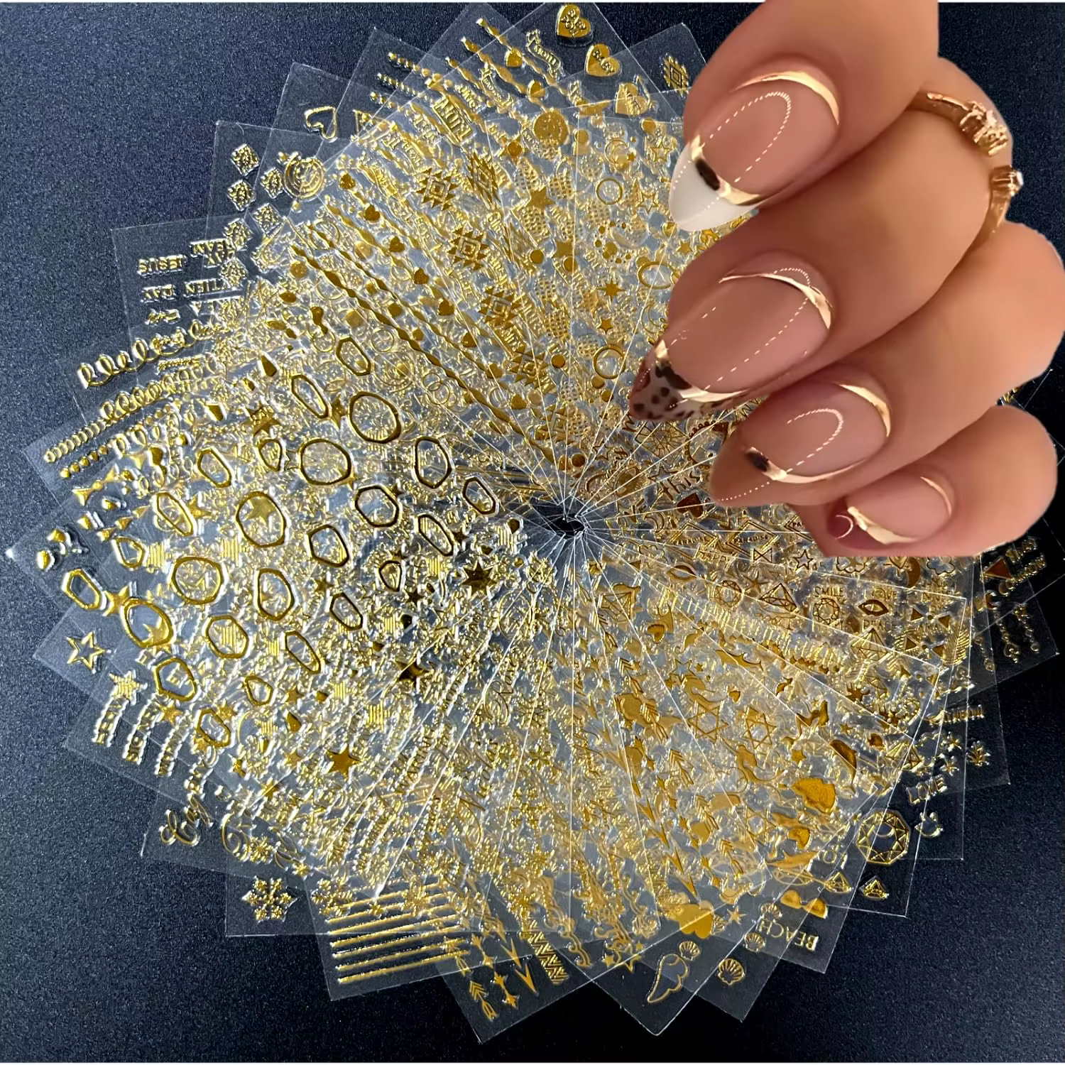 Autocollants pour ongles en or