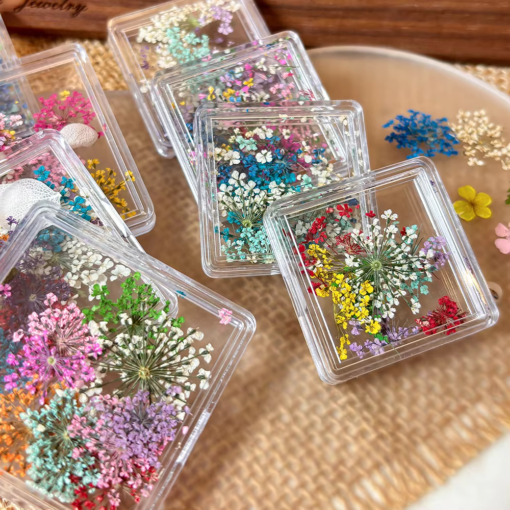 1 boîte de fleurs séchées 3D de style japonais pour la décoration des ongles