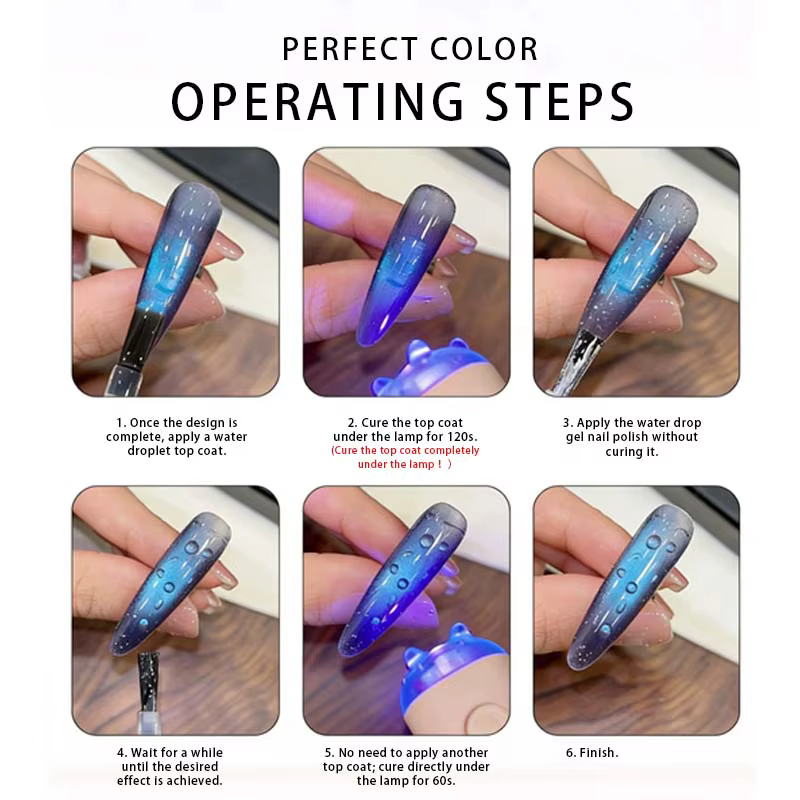Gel à ongles effet goutte d'eau transparent pour nail art