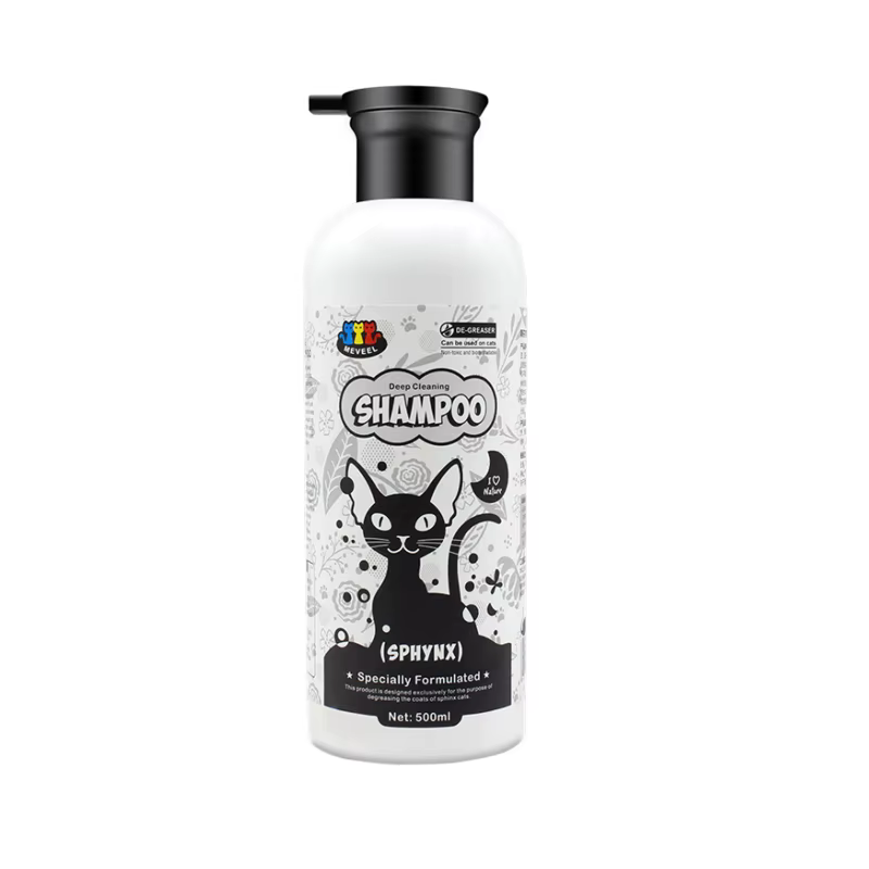 Gel douche pour chat, shampoing sphhinx canadien, lavage du corps pour animaux de compagnie, sans poils, spécial lavage du corps pour contrôle de l'huile, 500ml