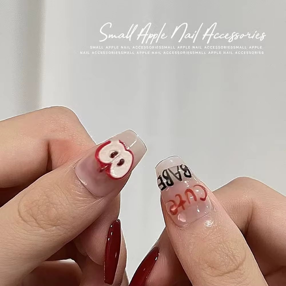 Momme ou Berry- Kiyomi coupe fruits rouges accessoire pour ongles Kawaii dessin animé pomme fraise résine décors