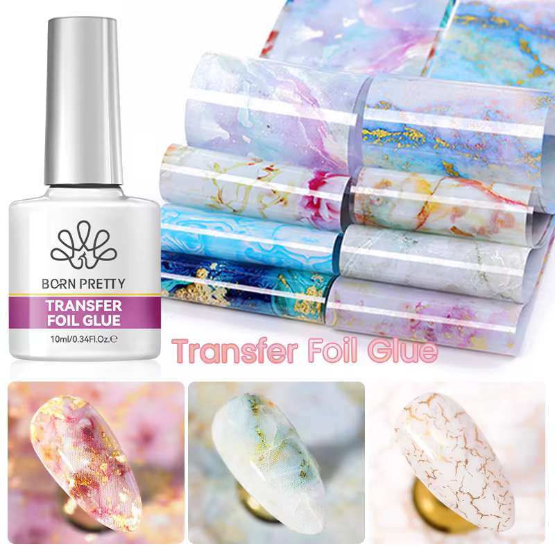 BORN PRETTY 10ml Gel Vernis à Ongles Semi-Permanent Effet Feuille de Transfert pour Autocollant Adhésif