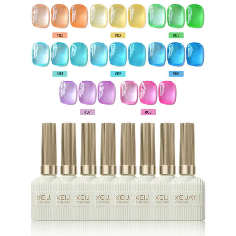 Nouveau Kit de Manucure Gel UV/LED Semi-Permanent 15ml Effet Macaron Glacé Vert Blanchissant – Essentiels Tendance pour Nail Art 2025