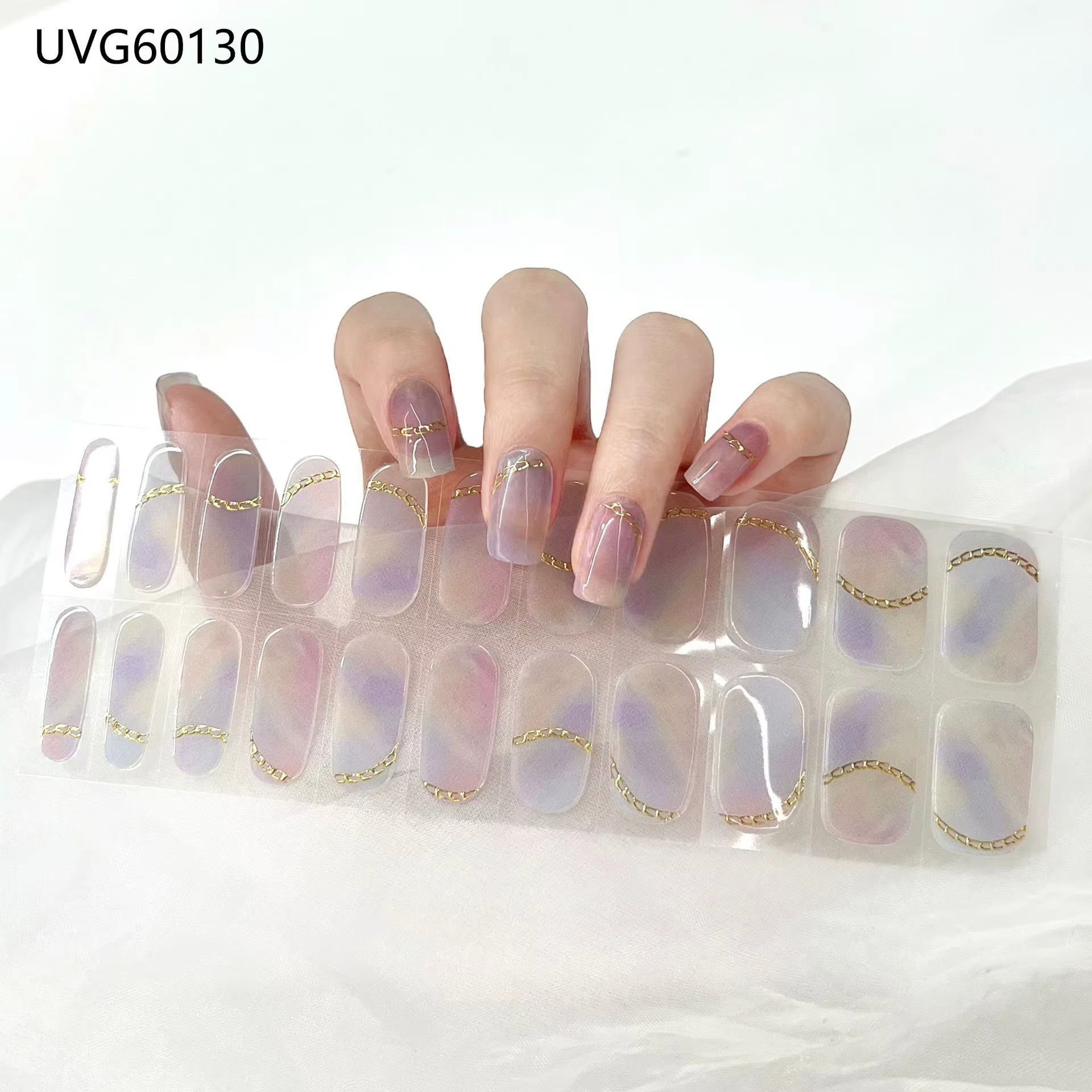 Nouveau Semi-durci ongles gel uv pegatinas bande d'ongle autocollant UVLED lampe durci