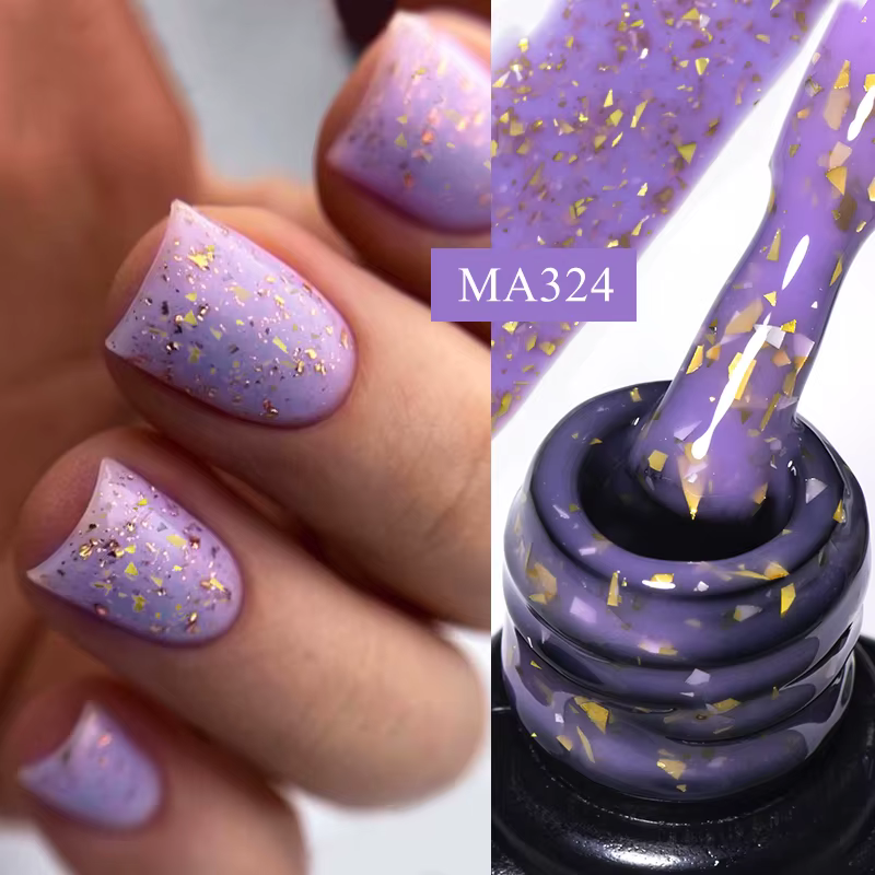 Gel de base en caoutchouc pailleté or 7 ml