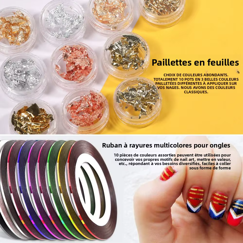 Ensemble professionnel de 36 pinceaux et accessoires pour nail art – Convient aux salons de manucure