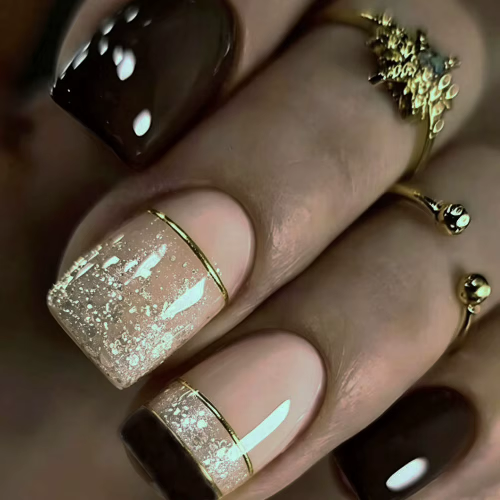 24 pièces/ensemble faux ongles carrés courts pour femmes filles