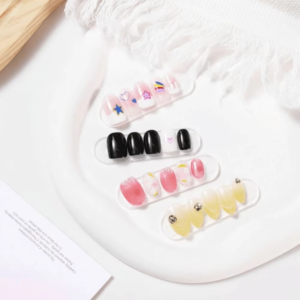 Faux ongles portables ultra-courts mats