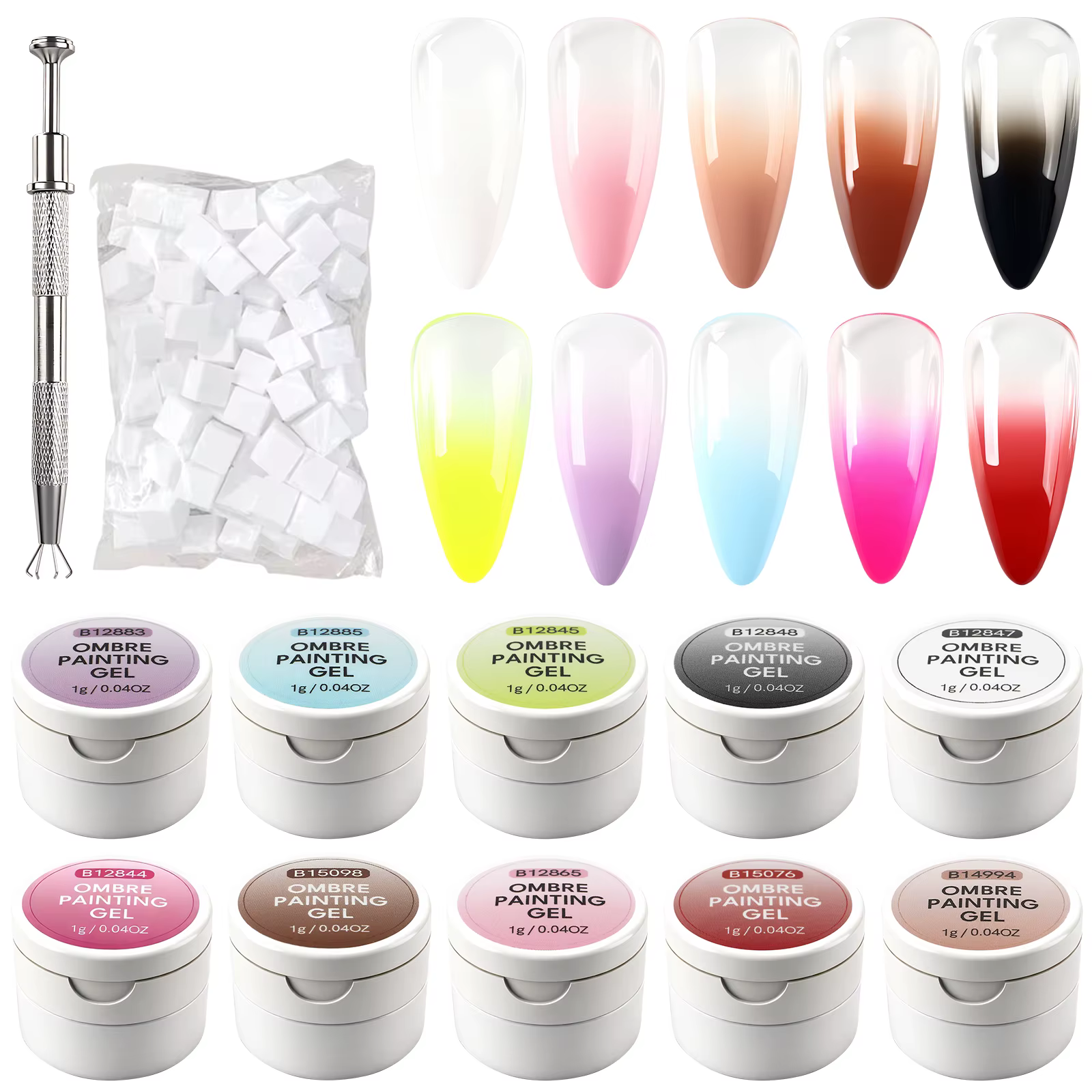 Gel à ongles coussiné, gel UV pour ongles à dégradé blush