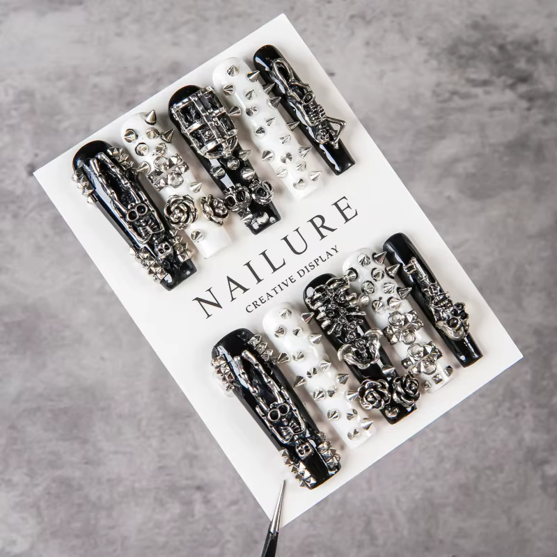 Faux ongles à presser extra longs