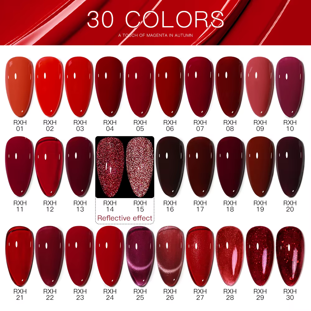 AS 15ml Gel vernis à ongles pas défini nouvel an Semi Permanent hybride noir rouge couleur Gel