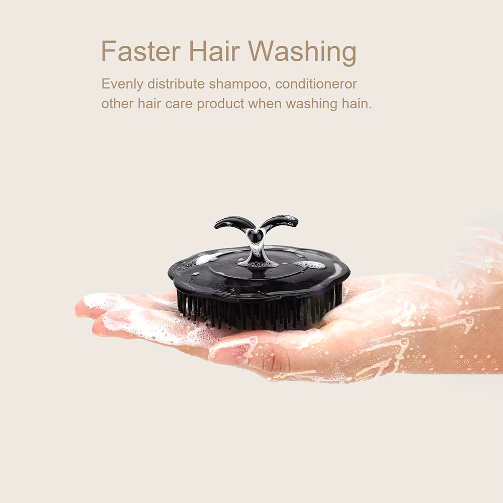 Brosse de massage du cuir chevelu pour le lavage et le soin des cheveux, soulagement des démangeaisons des racines, brosse de douche pour shampoing