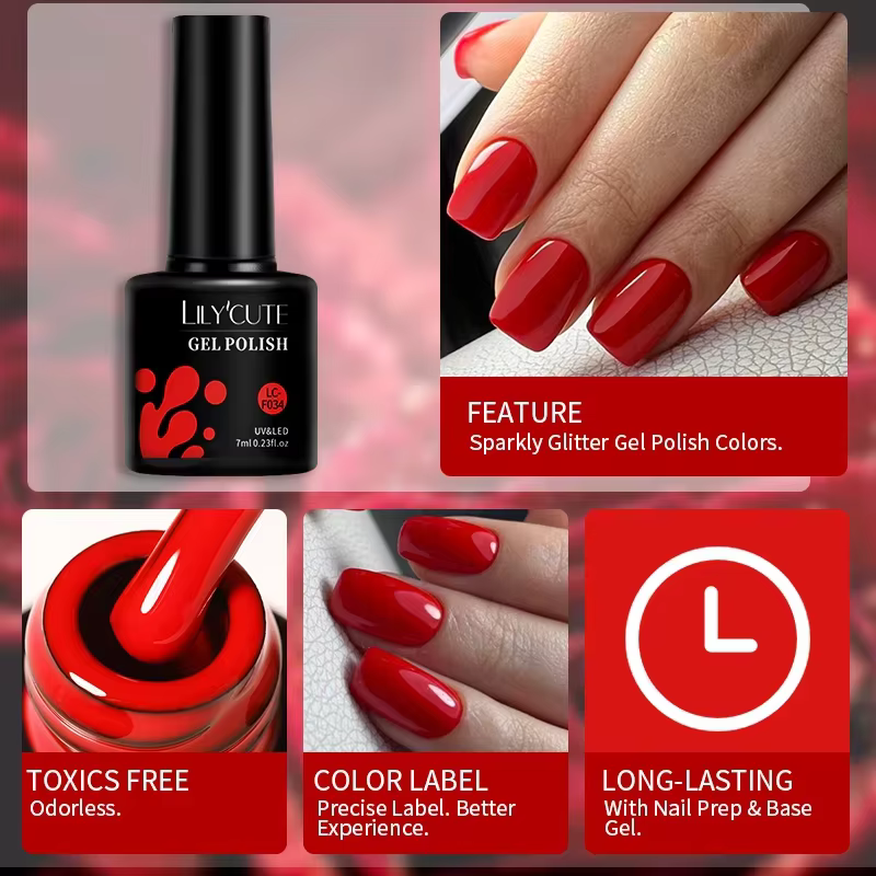 LILYCUTE 5 pièces/ensemble 7ML rouge marron Gel pour ongles bricolage Nail Art Semi Permanent UV Gel vernis longue durée conception manucure Kit fournitures