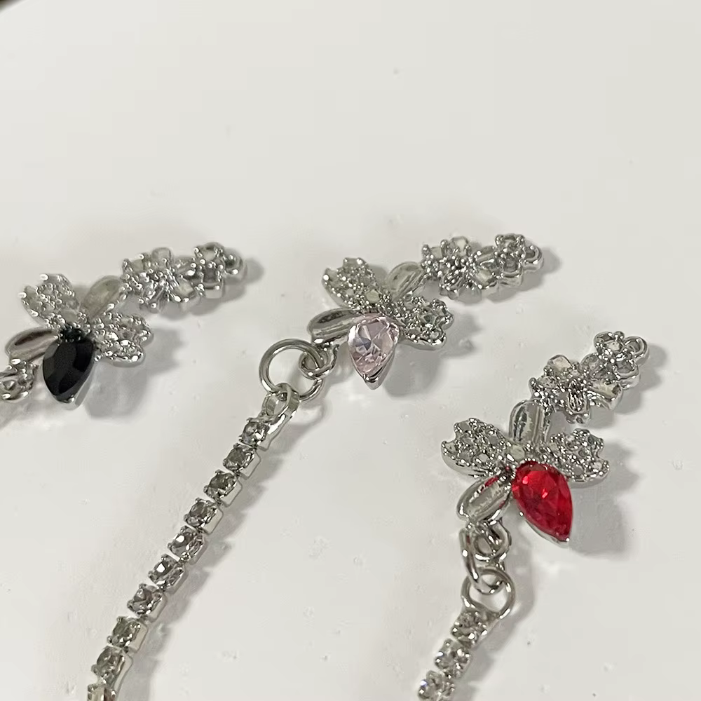 Vigne florale-chromé ongles bijoux chaînes Niche Design fleur XL gland pendentif accessoire bricolage UV Gel vernis