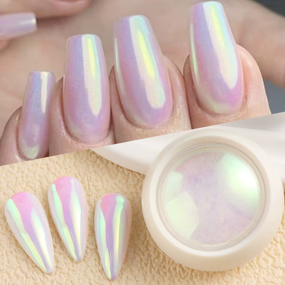 Poudre à ongles licorne chromée