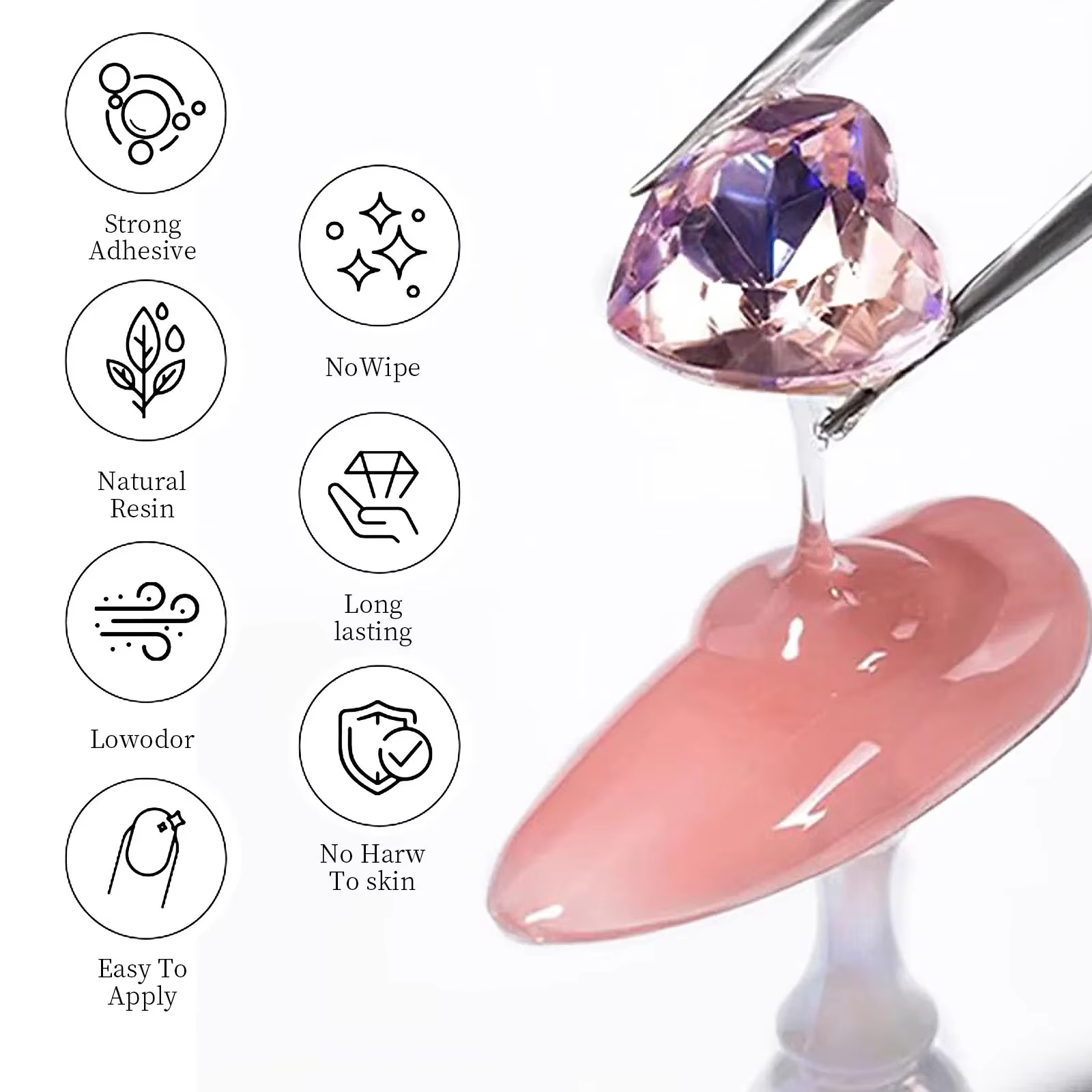 Gel de colle pour strass pour décoration d'ongles